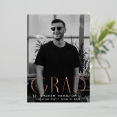 Faire-part rose Gold Foil Photo Graduation (Debout devant)