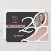Faire-part Rose Gold Parties scintillant Classe de 2022 Photo (Devant)