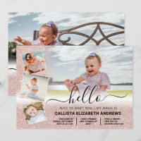 Rose Gold Parties scintillant Ombre Birth Photo Co