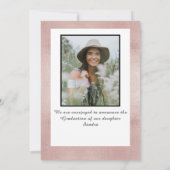 Faire-part Rose Gold Rose minimaliste Frame Graduation (Dos)
