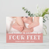 Faire-part Rose Grossissant par 4 pieds Adoption moderne Nouv (Debout devant)