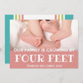 Faire-part Rose Grossissant par 4 pieds Adoption moderne Nouv (Devant / Derrière)