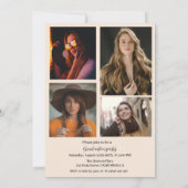 Faire-part Rose or 5 photos graduation (Dos)