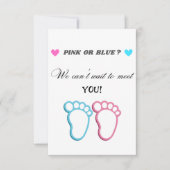 Faire-part Rose ou bleu, nous ne pouvons pas attendre de vous (Devant)