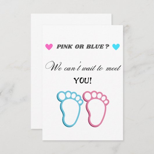 Faire-part Rose ou bleu, nous ne pouvons pas attendre de vous (Devant / Derrière)