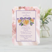 Faire-part Rose Pâle avec Accents Violets (Debout devant)