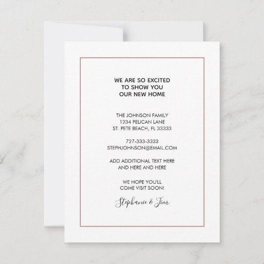 Faire-part Rose Parties scintillant or Déplacement Glam (Dos)