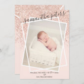 Faire-part Rose Parties scintillant rose vif moderne photo na (Devant / Derrière)