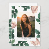 Faire-part Rose rose antique Photo University Grad (Devant / Derrière)