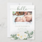 Faire-part Roses blanches |Eucalyptus Girl 4 Photo Collage Na (Devant)