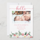 Faire-part Roses blanches Fille orchidée rose 4 Photo Collage (Devant)