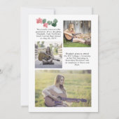 Faire-part Roses blanches |Orchidée rose 4 - Collage de photo (Dos)