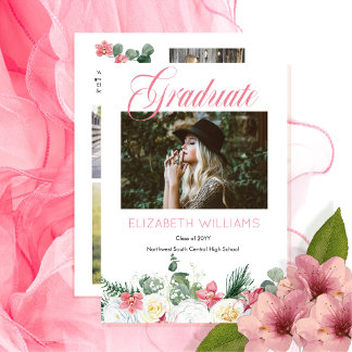 Faire-part Roses blanches | Orchidée rose 4 Collage photo Dip