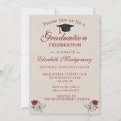 Faire-part Roses de Bourgogne et la fête de graduation de cad (Dos)