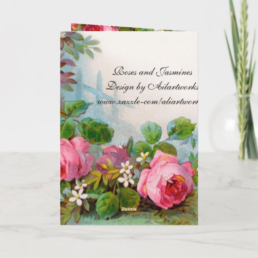Faire-part ROSES & JASMINES, Enregistrer Le Monogramme Date (Dos)