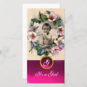 Faire-part Roses SAUVAGES ET MONOGRAMME DE STONE ROSE (Devant / Derrière)