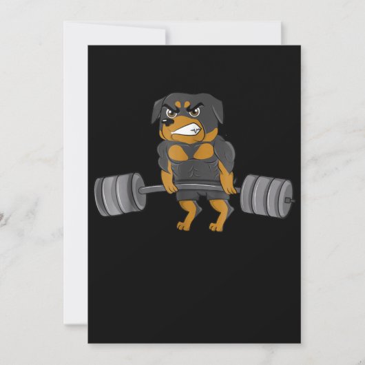 Faire-part Rottweiler Poids Bodybuilding Chien (Devant)