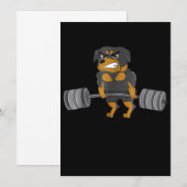 Faire-part Rottweiler Poids Bodybuilding Chien (Devant / Derrière)