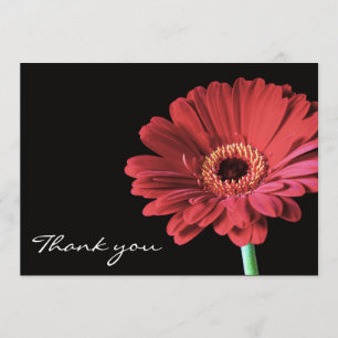 Faire-part rouge de carte de remerciements de