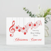 Faire-part rouge de concert de Noël de dentelle (Debout devant)