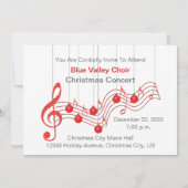 Faire-part rouge de concert de Noël de dentelle (Dos)