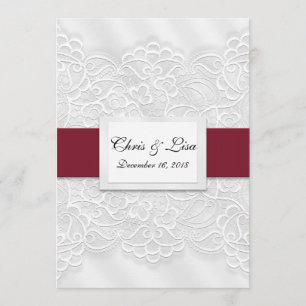 Faire-part rouge-foncé 5x7 de mariage de sembler