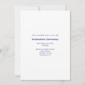 Faire-part Royal Blue Jaune Or À damiers Photo Graduation (Dos)