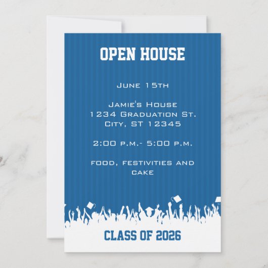 Faire-part Royal Blue Zig Zag Classe de photos supérieures (Dos)