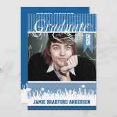 Faire-part Royal Blue Zig Zag Classe de photos supérieures (Devant / Derrière)