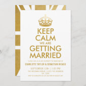 Faire-part Royaume-Uni Union Jack Mariage Royaume-Uni Gold Cr (Devant / Derrière)