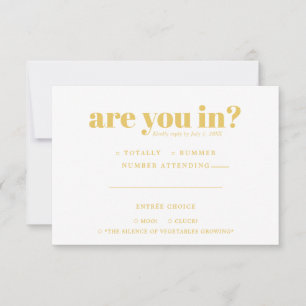 Faire-part RSVP de mariage amusant et original   Typographie 