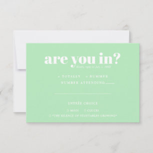 Faire-part RSVP de mariage amusant Typographie les années 7
