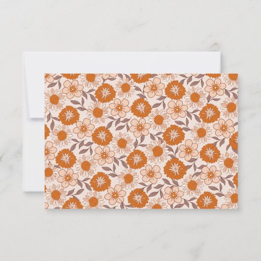 Faire-part RSVP de mariage des soixante-dix rétro (Dos)