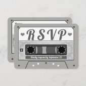 Faire-part RSVP Retro Cassette Tape Mariage (Devant / Derrière)