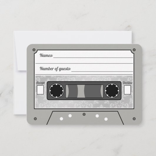 Faire-part RSVP Retro Cassette Tape Mariage (Dos)