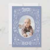 Faire-part Rubans et Roses Baby Periwinkle Photo Birth (Devant)