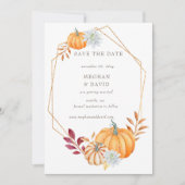 Faire-part Russe Aquarelle Citrouille orange Mariage de autom (Devant)