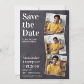 Faire-part Rustic 3 Photo Slate Graduation Enregistrer La Dat (Devant)
