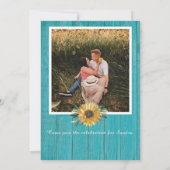 Faire-part Rustic 4 Photo Collage Fête des mariées tournesol (Dos)