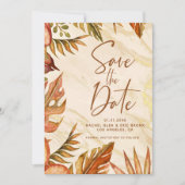 Faire-part Rustic Autumn Botanical Marble Enregistrer la cart (Devant)