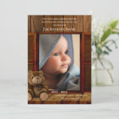 Faire-part Rustic Child Death Memorial Announcement or Invite (Debout devant)