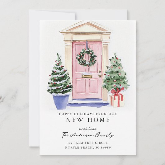Faire-part Rustic Christmas New Home Holiday Card (Devant)