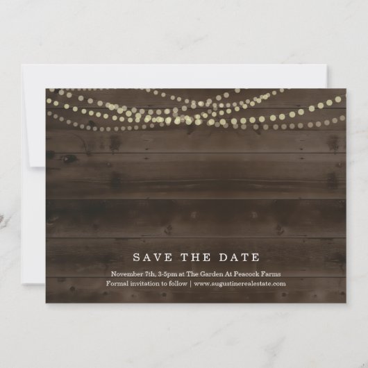 Faire-part Rustic Enregistrer l'annonce de la date (Dos)