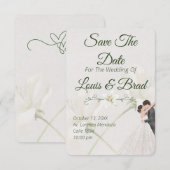 Faire-part Rustic Forest Greenery Floral Wedding Save the Dat (Devant / Derrière)