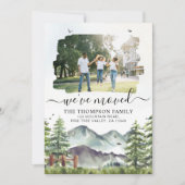 Faire-part Rustic Forest Mountain Nous avons déplacé la photo (Devant)