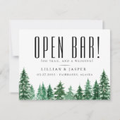 Faire-part Rustic Forest OPEN BAR Enregistrer l'Humour de dat (Devant)
