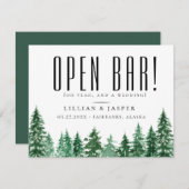 Faire-part Rustic Forest OPEN BAR Enregistrer l'Humour de dat (Devant / Derrière)
