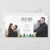 Faire-part Rustic Forest OPEN BAR Enregistrer l'Humour de dat (Devant)