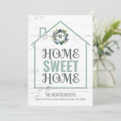 Faire-part Rustic Home Sweet Home Laurel Wreath Moving (Debout devant)