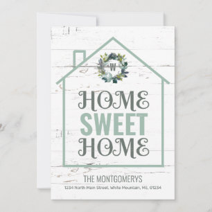 Faire-part Rustic Home Sweet Home Wreath Wreath Moving